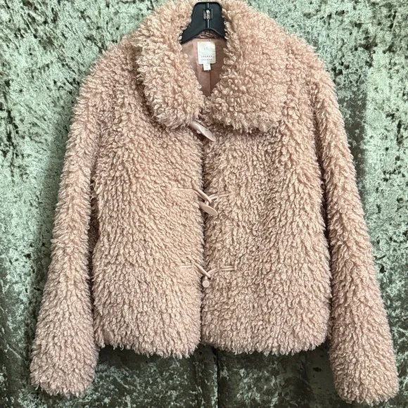 LC Lauren Conrad Cropped Faux-Fur Jacket Sz XL - Picture 5 of 8